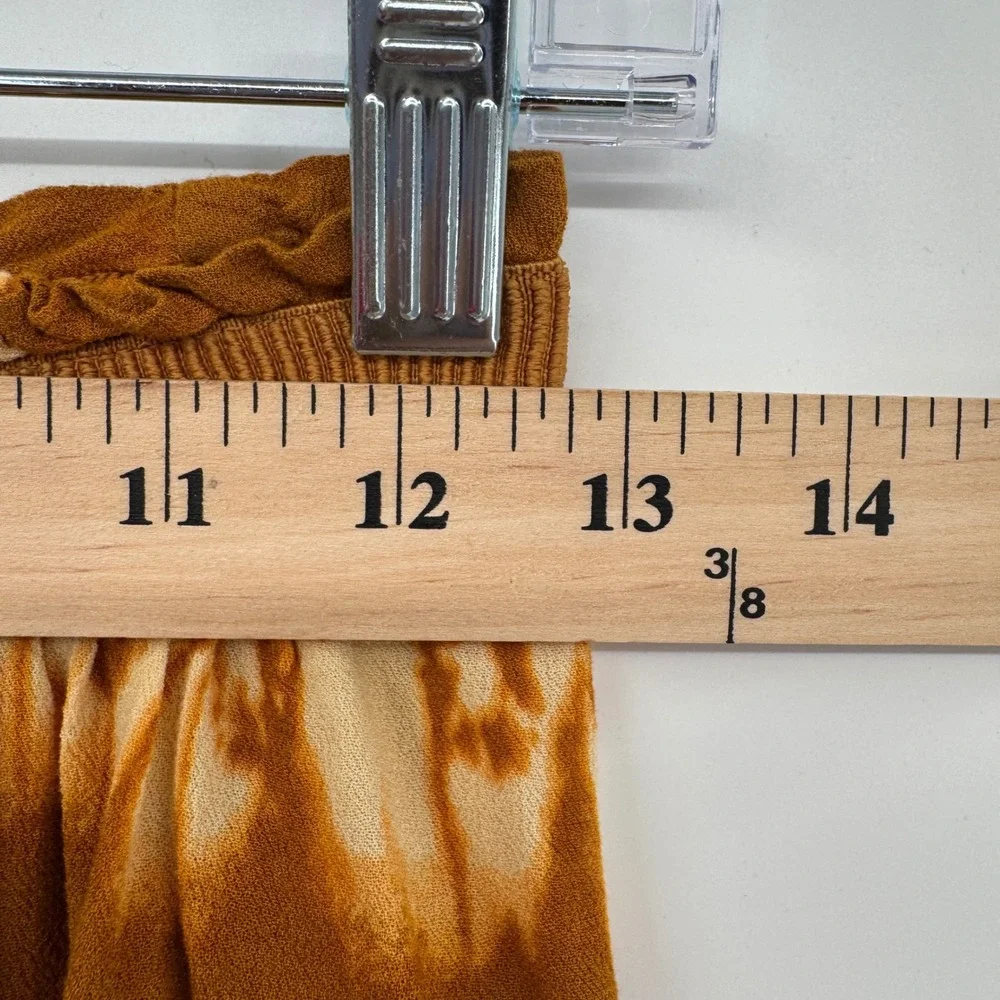 H&M Women's Size‎ 6 Burnt Orange Tie Dye Skirt High Low Elastic Waist Boho